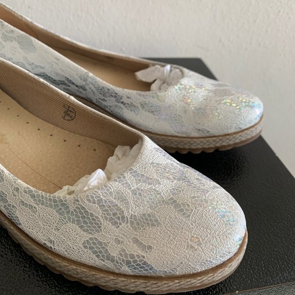 Marco Optima Womens White silver leather Shoes S10 - Picture 3 of 7